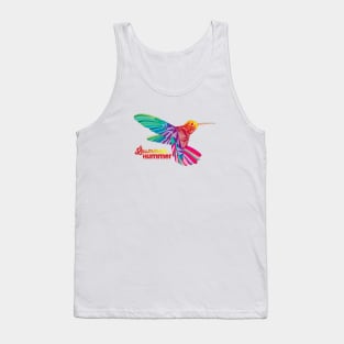 Summer Hummer - Geometric Sunset Colorful Hummingbird Tank Top